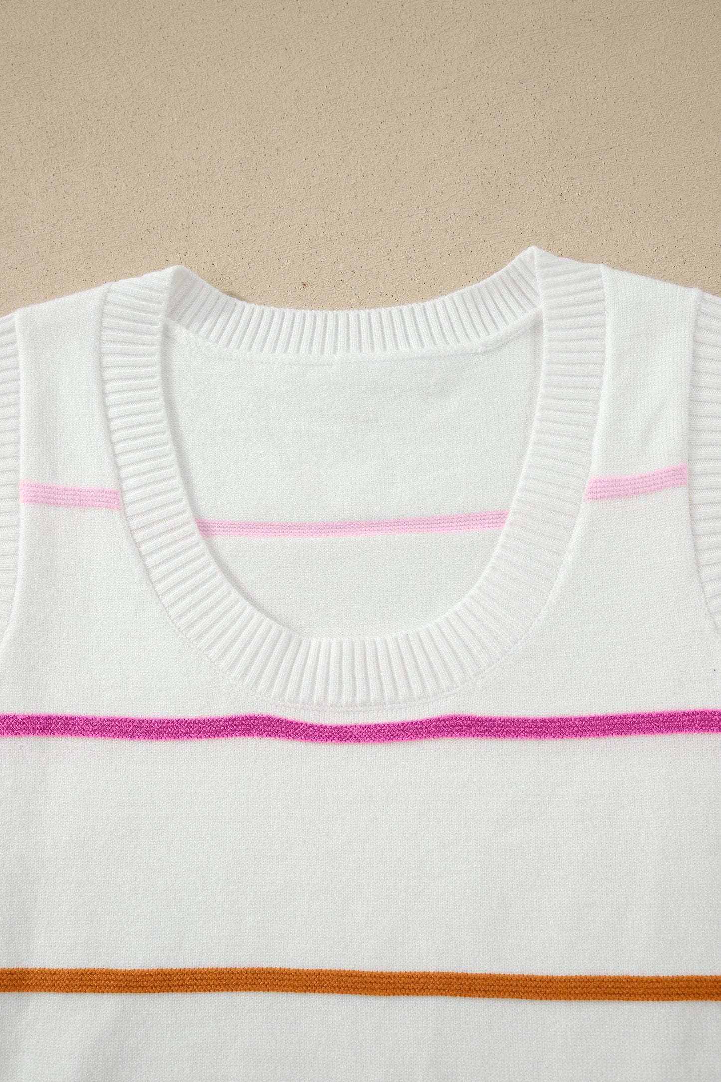 Stripe Knitted Sweater White
