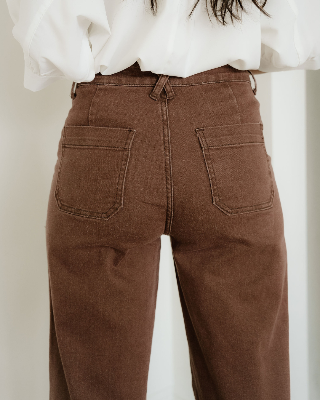 Patch Pocket Denim Brown