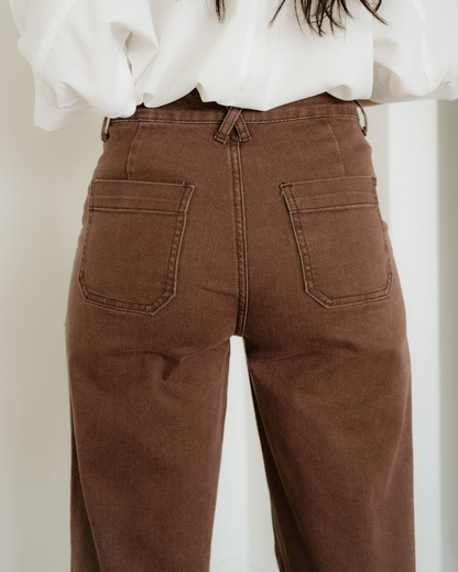 Patch Pocket Denim Brown