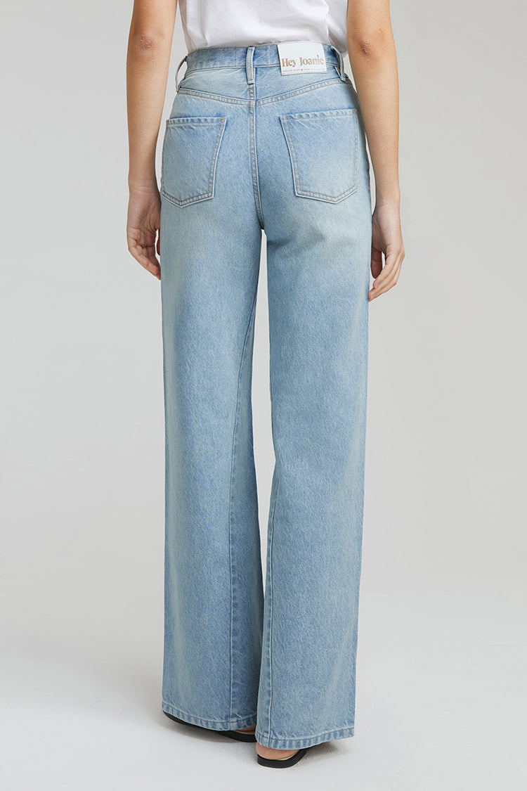 Angeles High Rise Wide Leg Light Wash Jeans