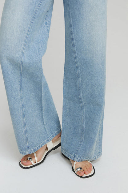 Angeles High Rise Wide Leg Light Wash Jeans