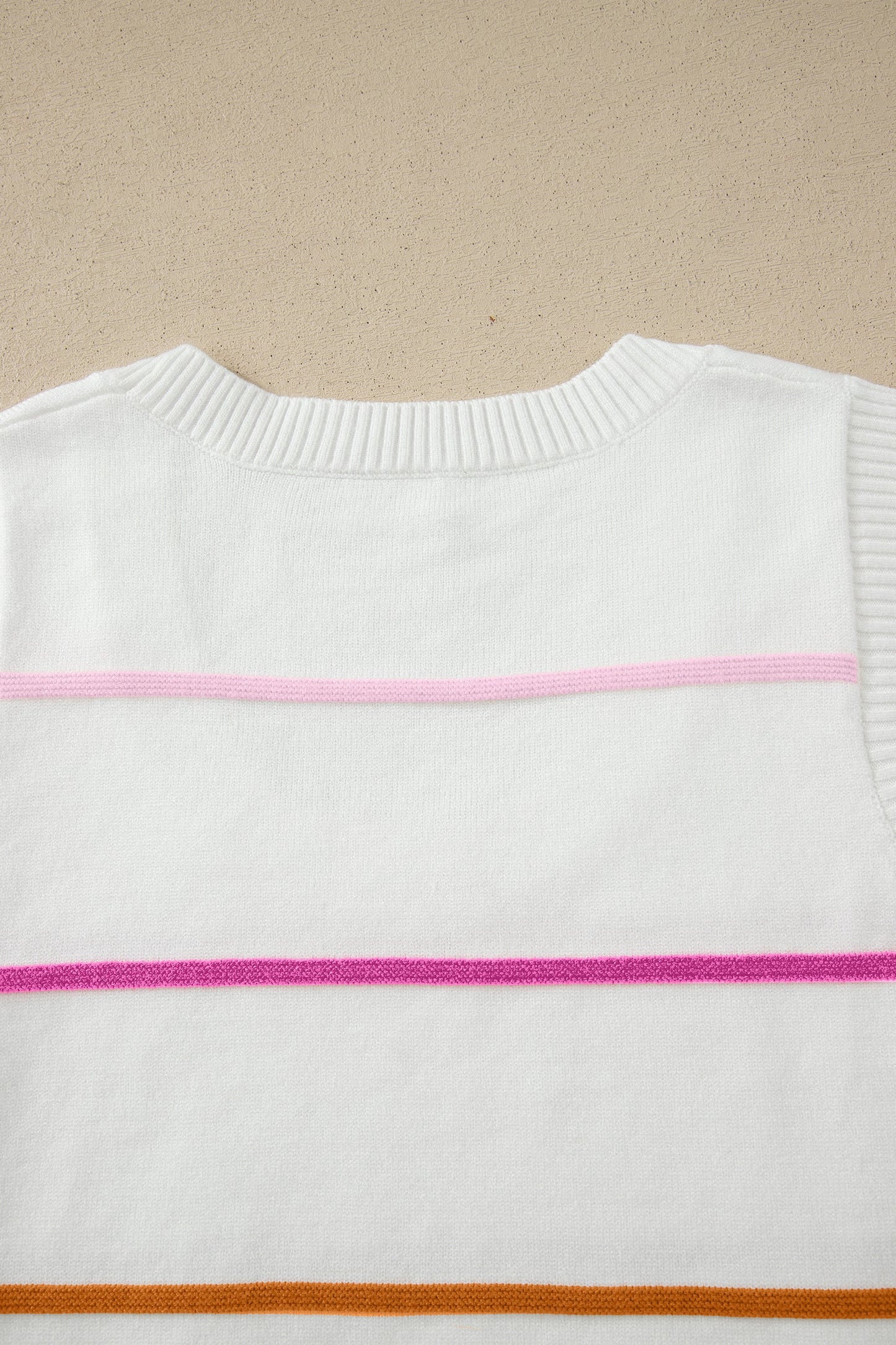 Stripe Knitted Sweater White