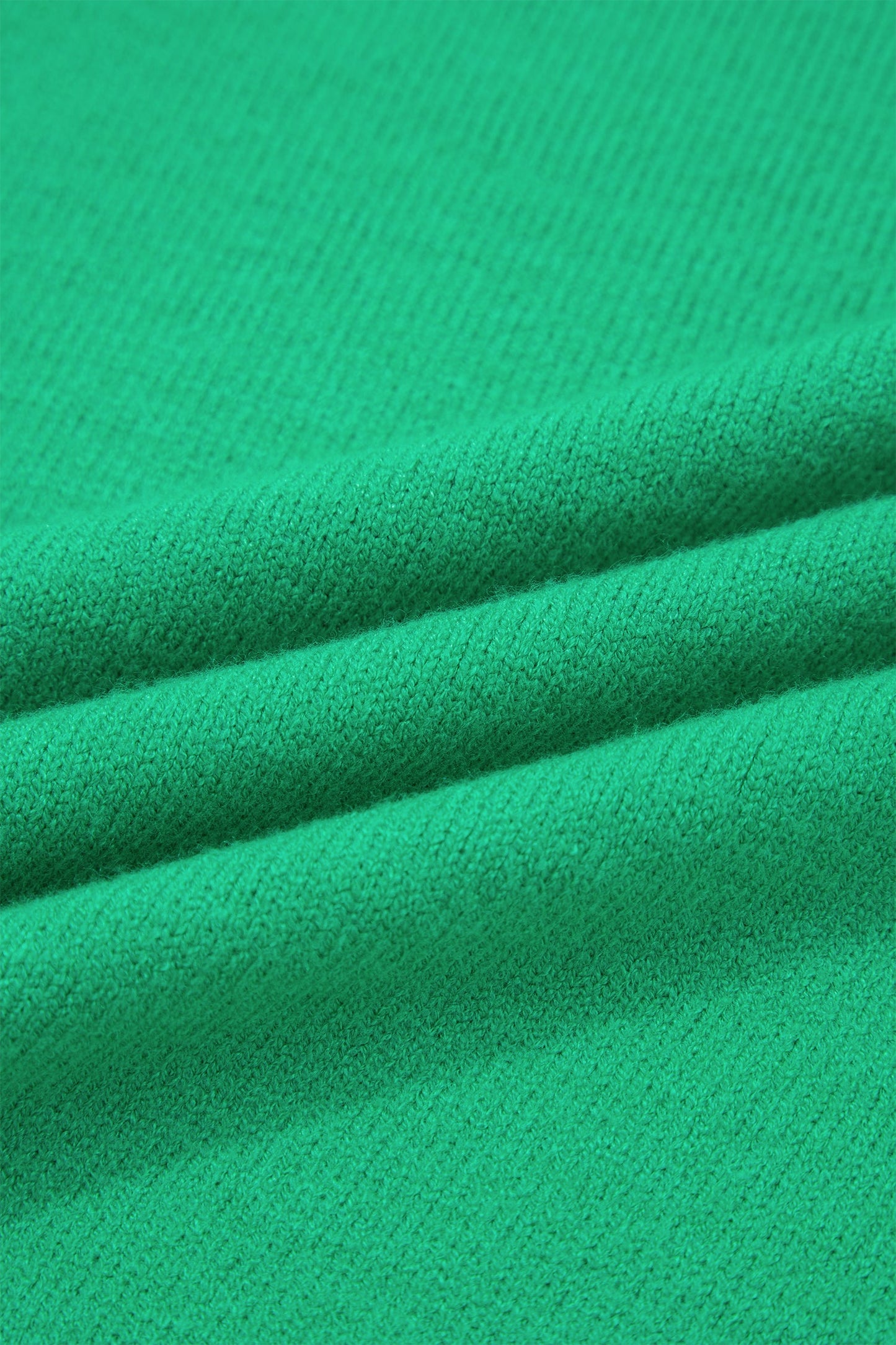 Ruffle Short Sleeve Sweater Top Green