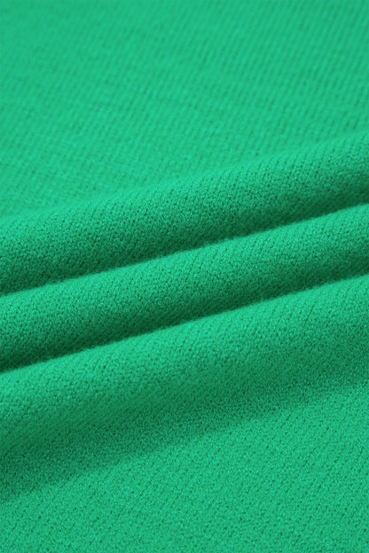 Ruffle Short Sleeve Sweater Top Green