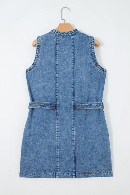Sleeveless Denim Short Dress