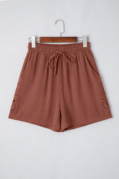 Delicate Lace Loose Linen Shorts