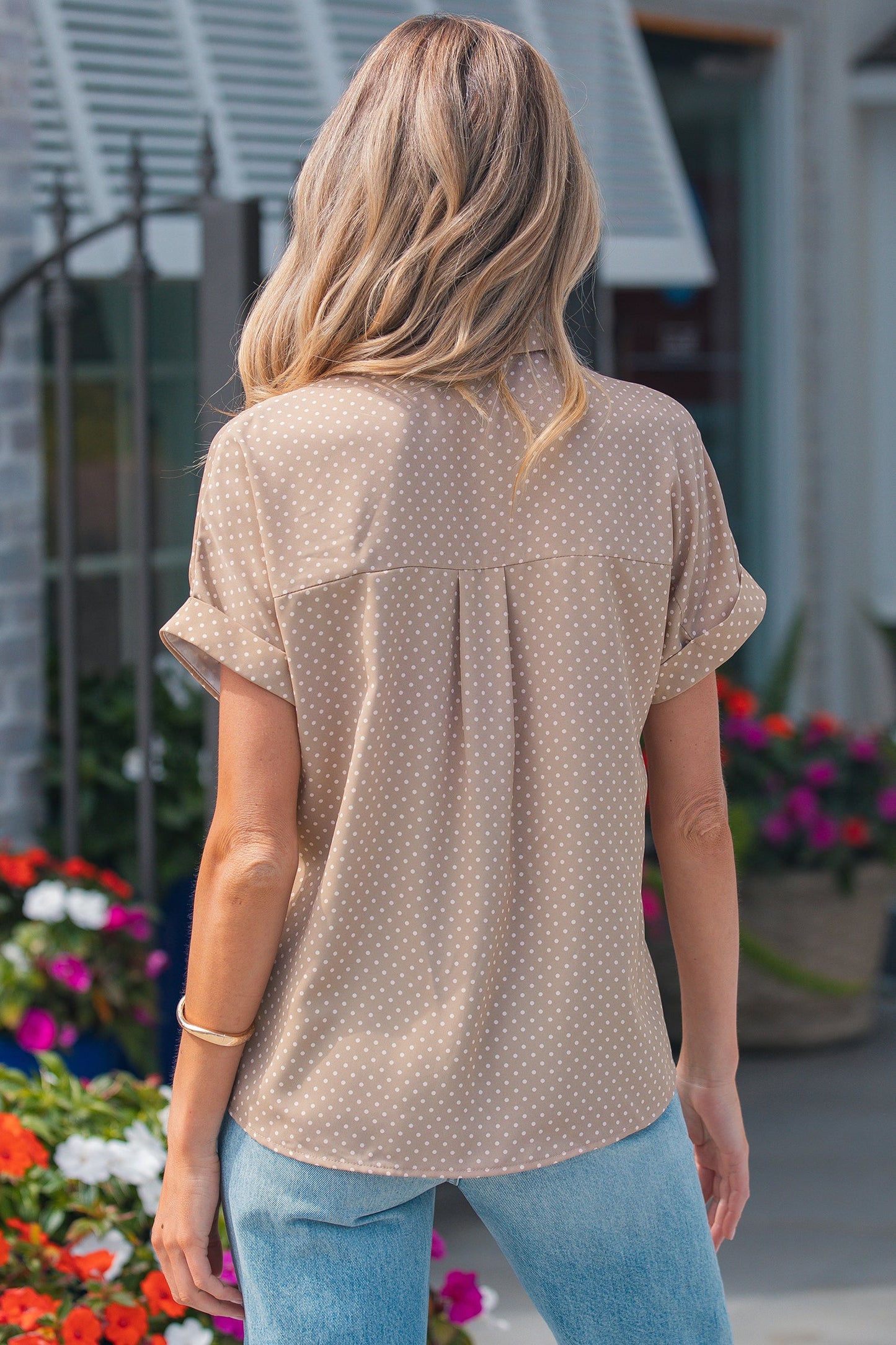 Cuffed Short Sleeve Button Shirt