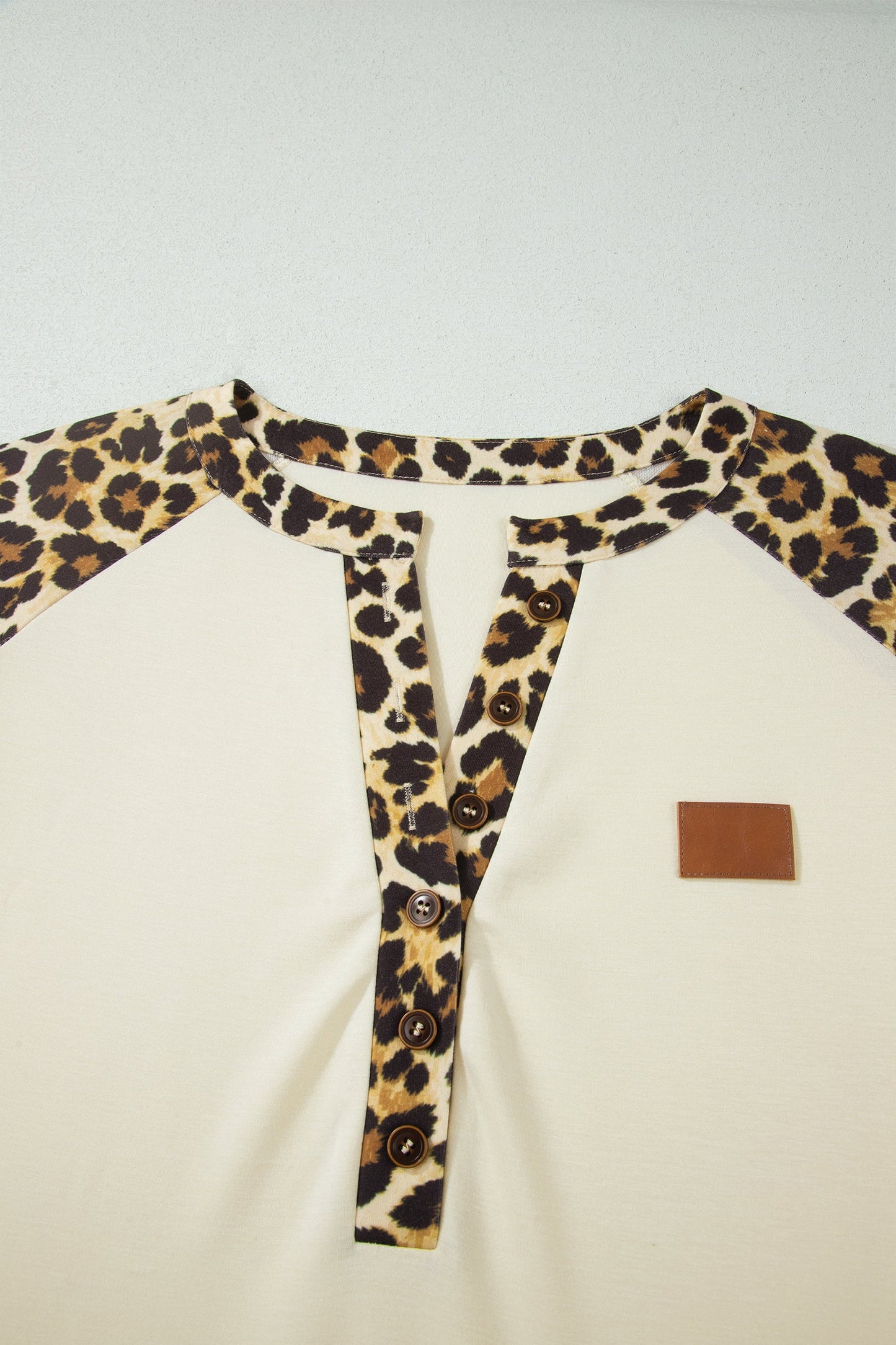 Plus Contrast Leopard Polo Top