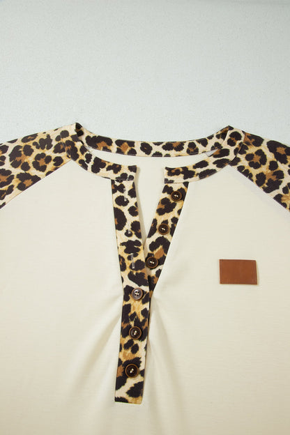 Plus Contrast Leopard Polo Top