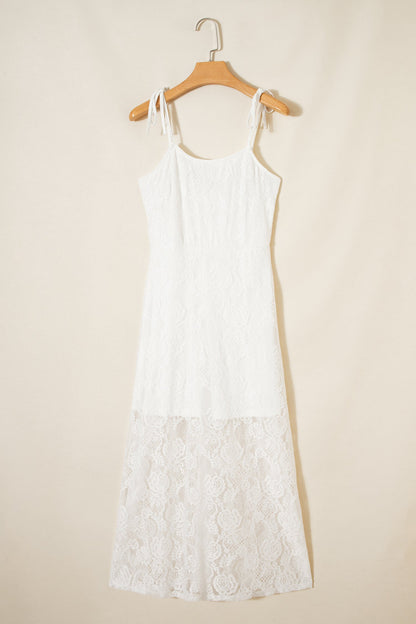 Lace Overlay Long Dress