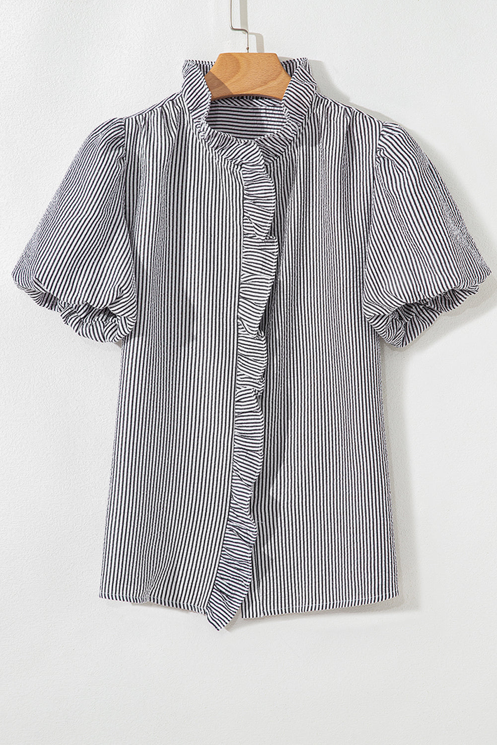 Short Bubble Sleeve Collar Shirt