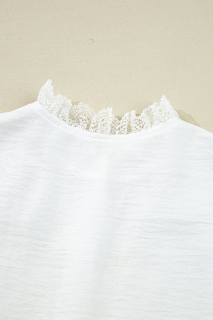 Lace Patchwork Button Up Shirt