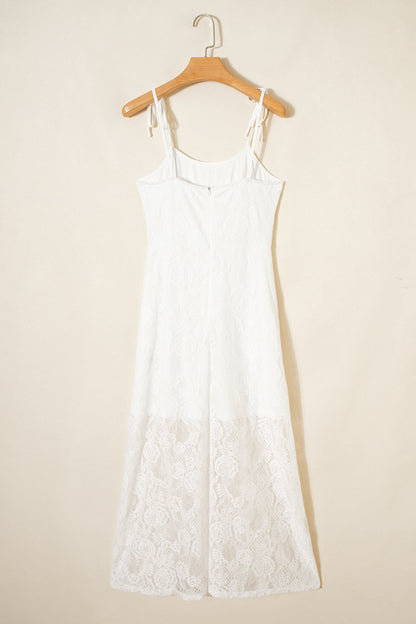 Lace Overlay Long Dress