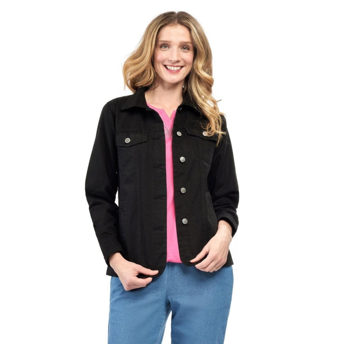 Button Front Brushed Twill Jacket