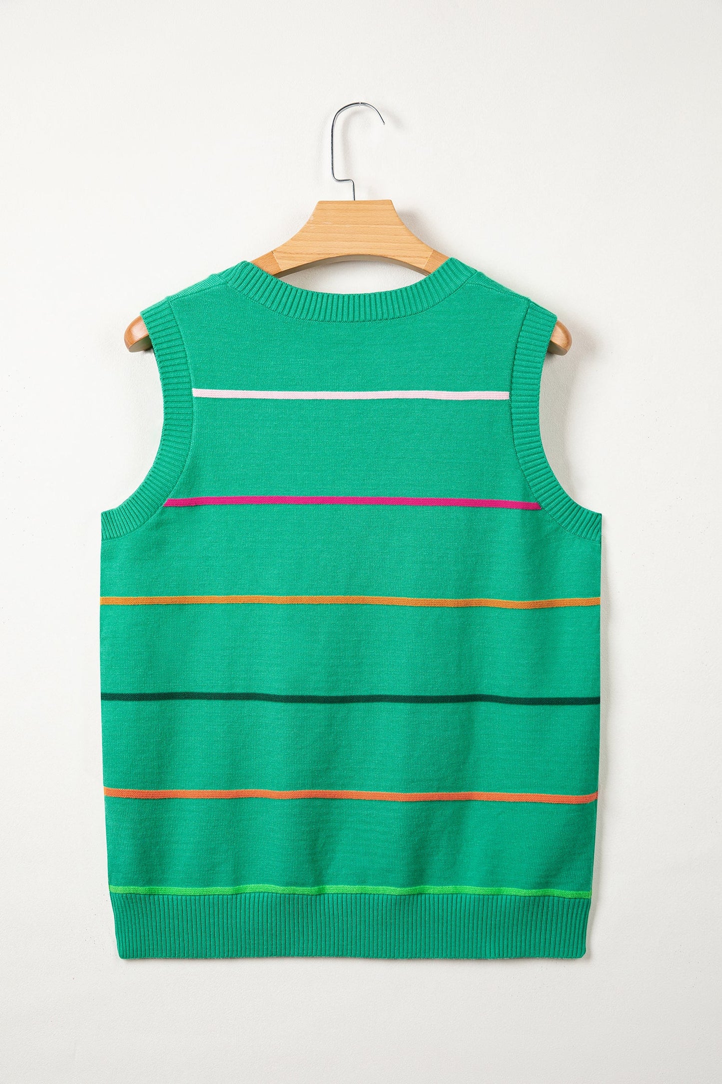 Sleeveless Stripe Knitted Sweater