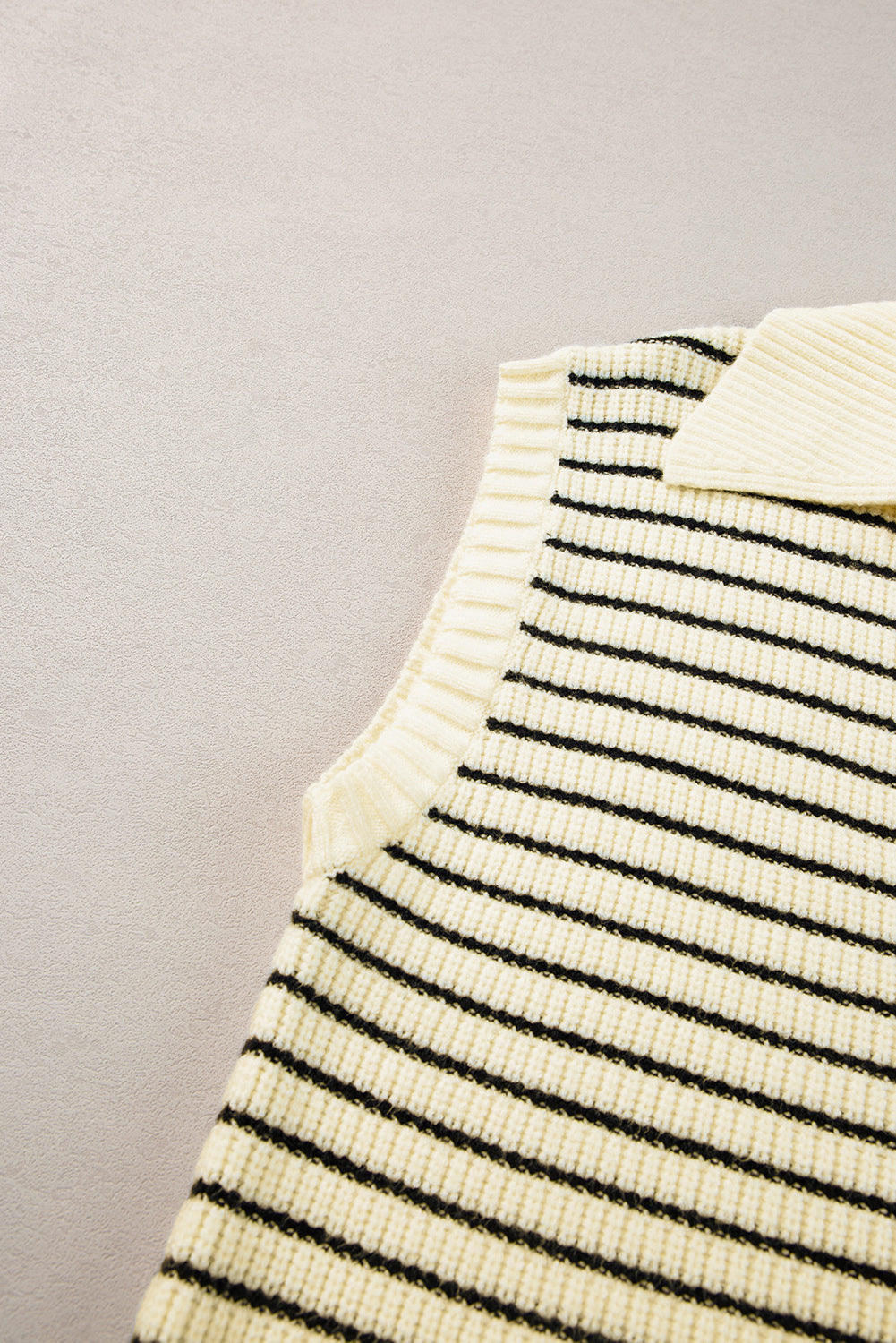 Stripe Turn Down Sweater Tank