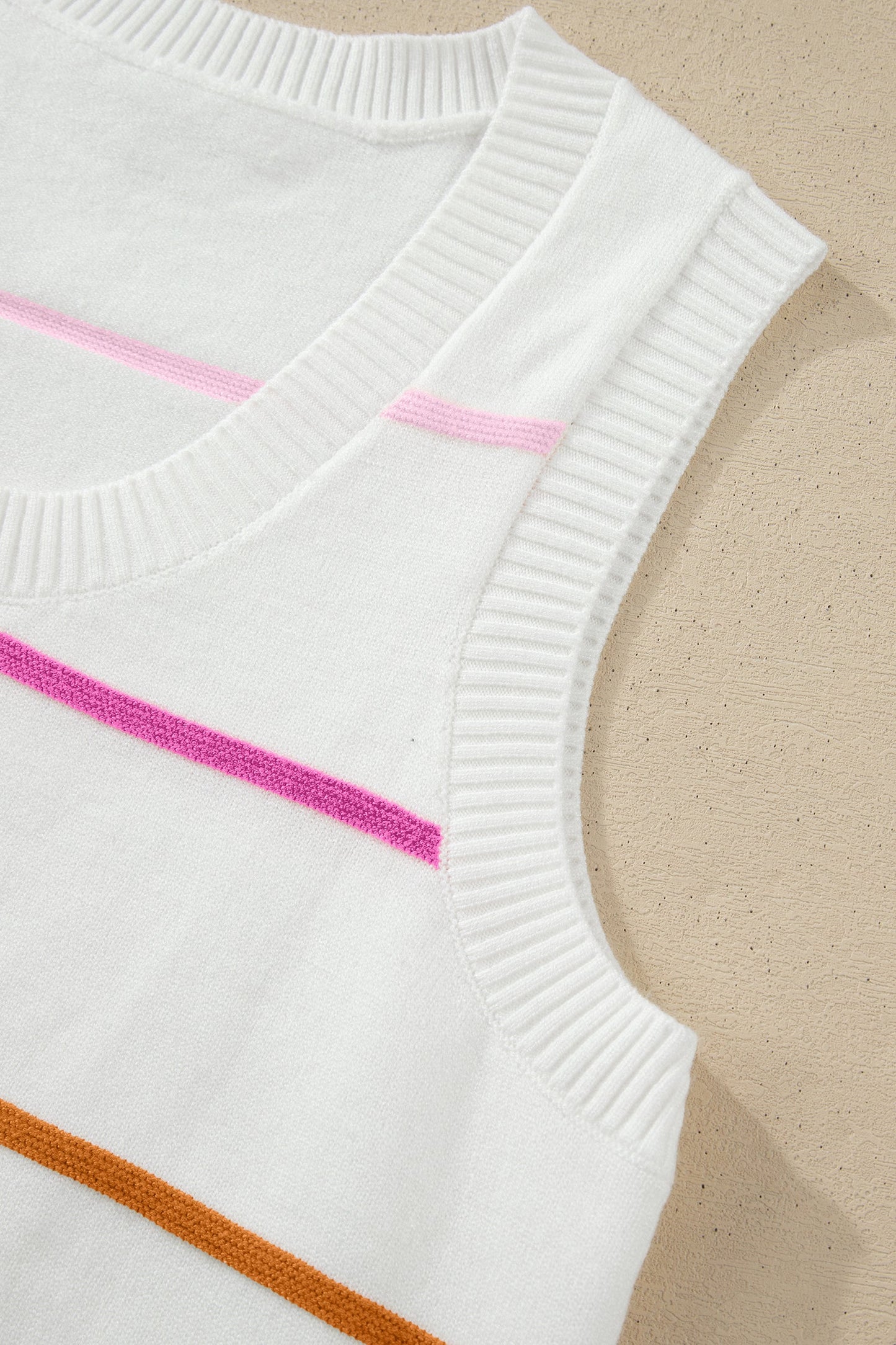 Stripe Knitted Sweater White