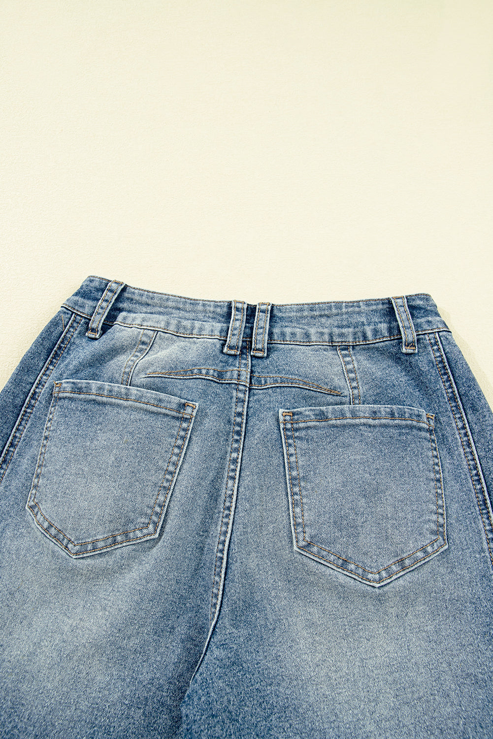 Vintage Cuffed Seam Detail Jeans