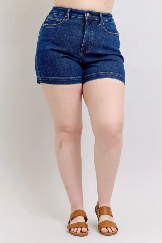 High Waist Tummy Control Denim Shorts