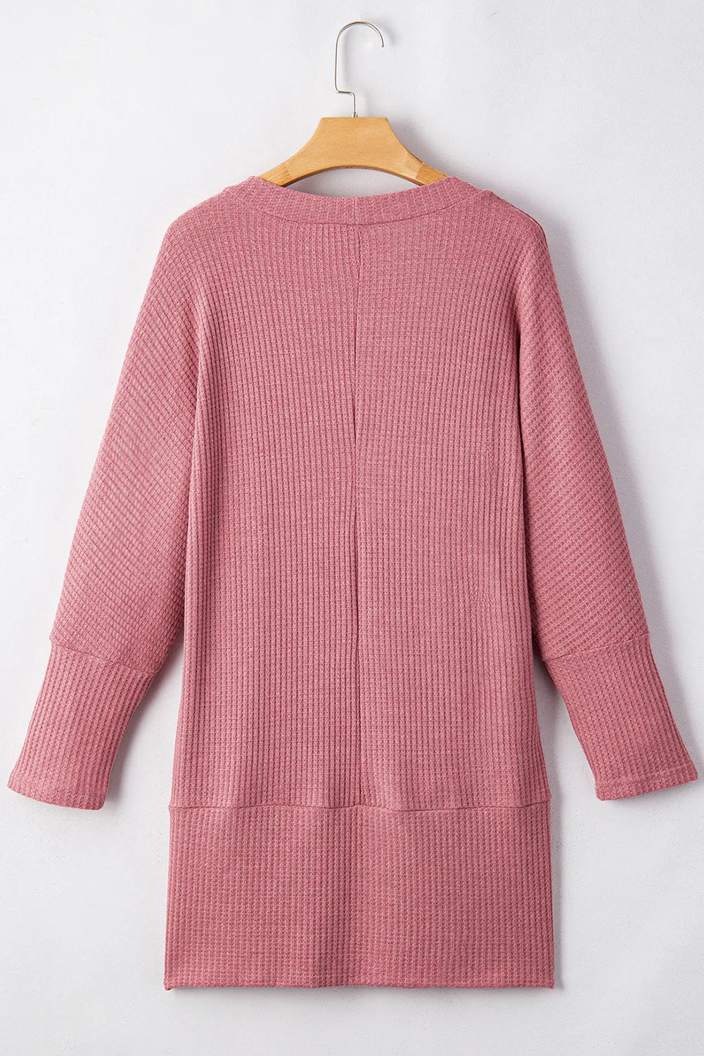 Open Front Waffle Long Sleeve Cardigan