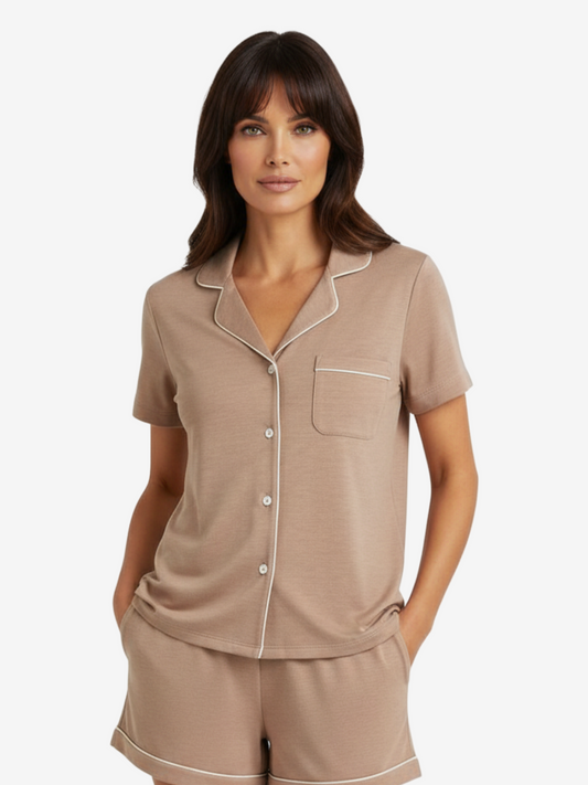 D's Short Sleeve Button Lounge Shirt
