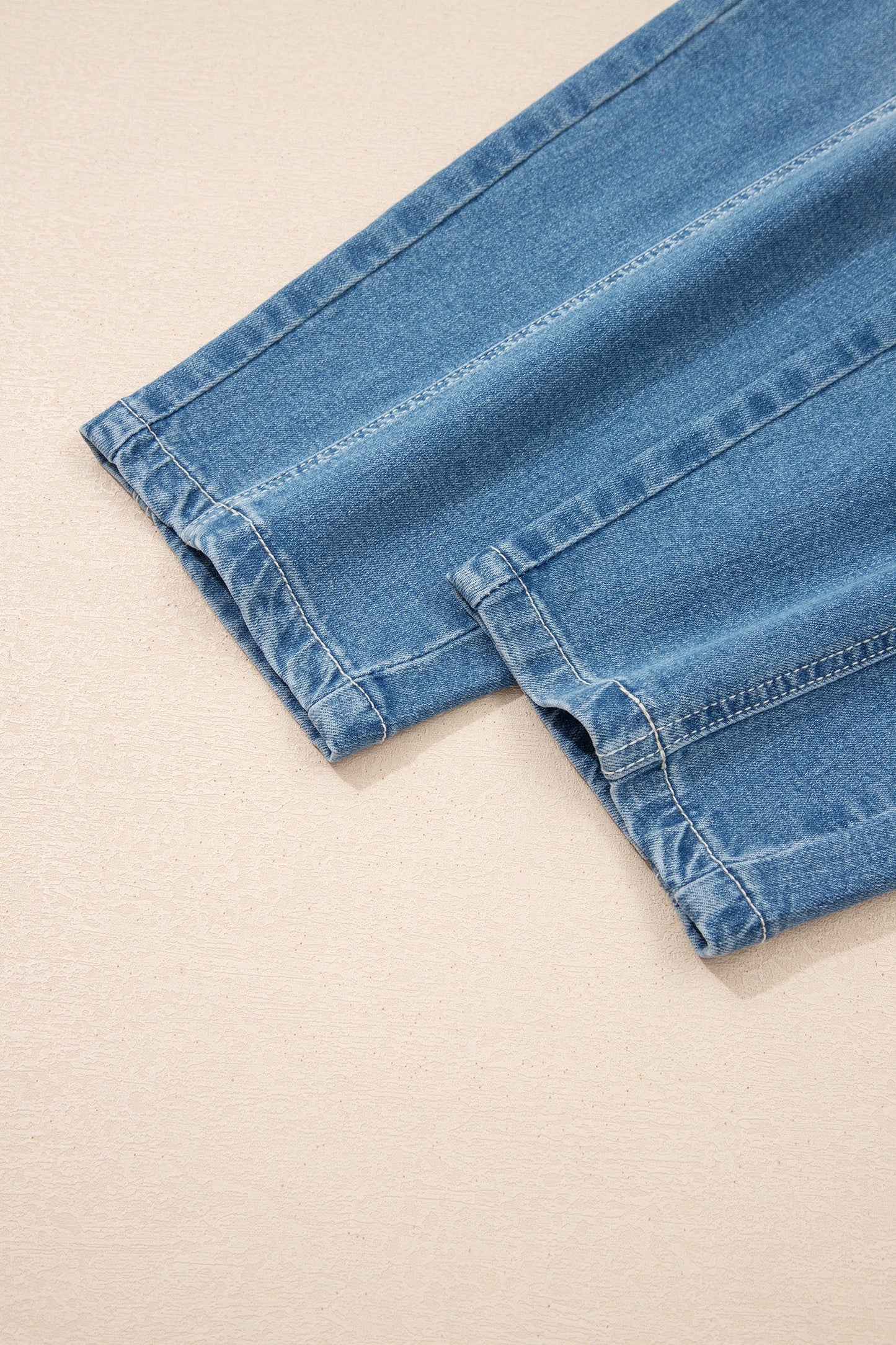 Sky Wash Cuffed Barrel Jeans
