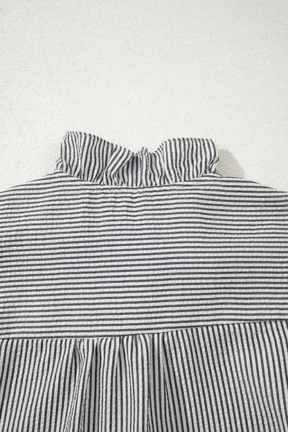 Short Bubble Sleeve Collar Shirt