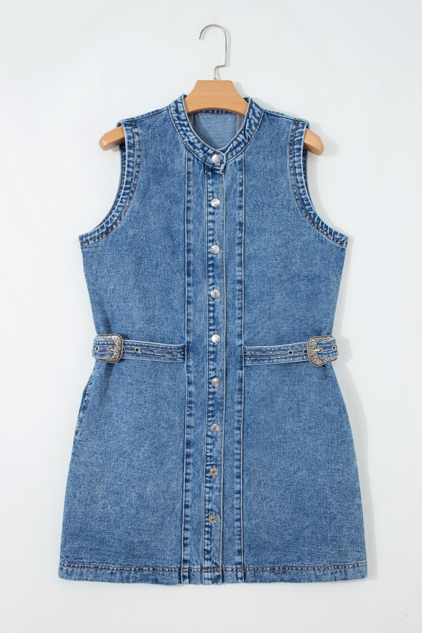 Sleeveless Denim Short Dress
