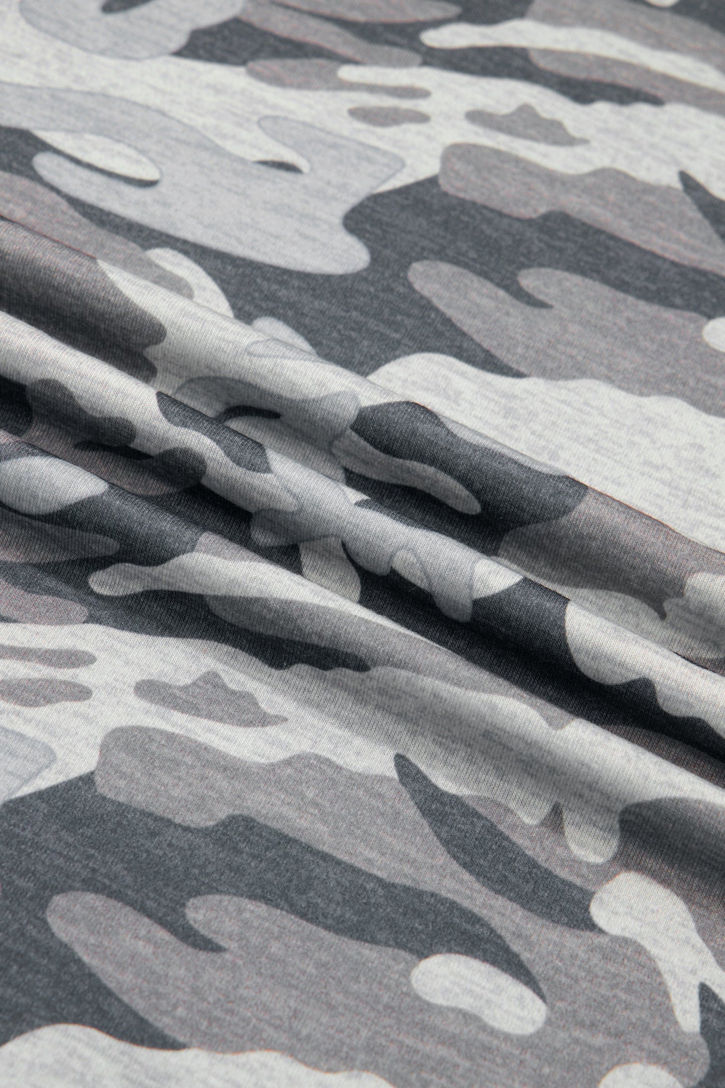 V Neck Raw Edge Tee Camo