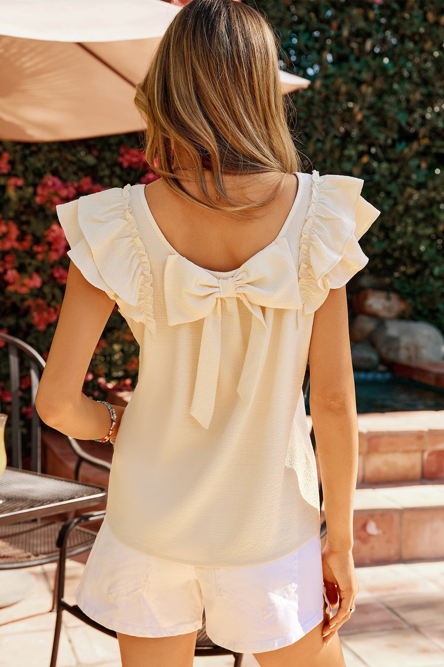 Back Ruffled Sleeveless Top