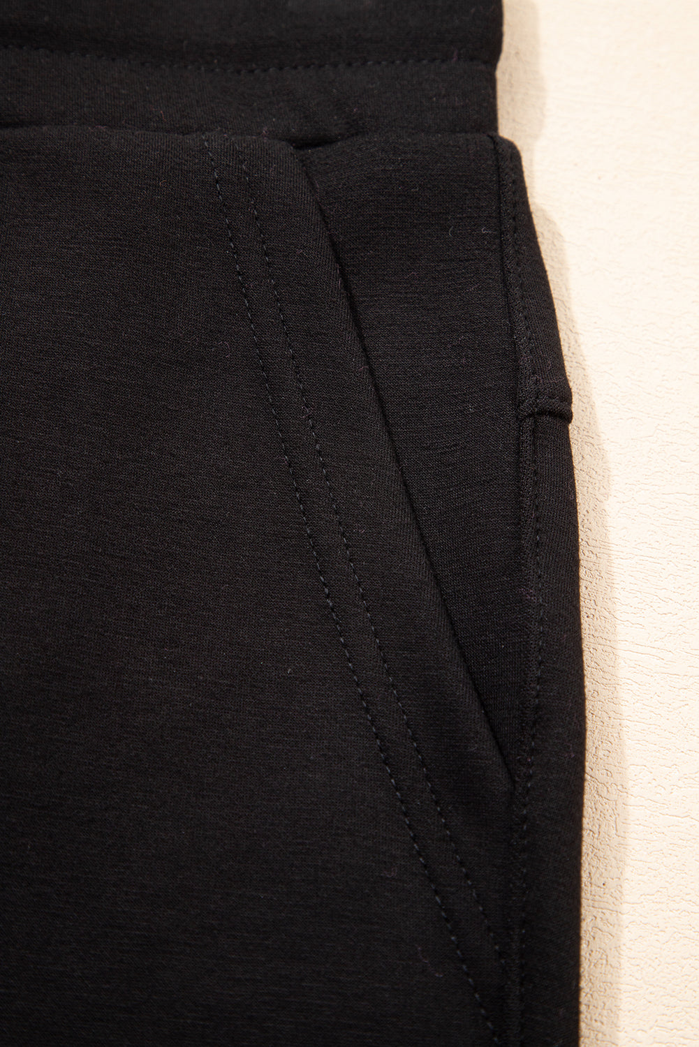 Black Exposed Seam Skinny Jogger Pants