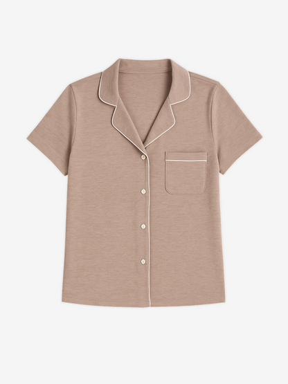 D's Short Sleeve Button Lounge Shirt