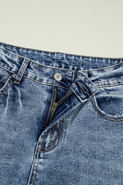 Cuffed Straight Loose Jeans