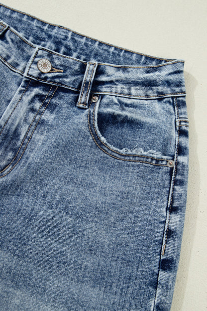 Cuffed Straight Loose Jeans