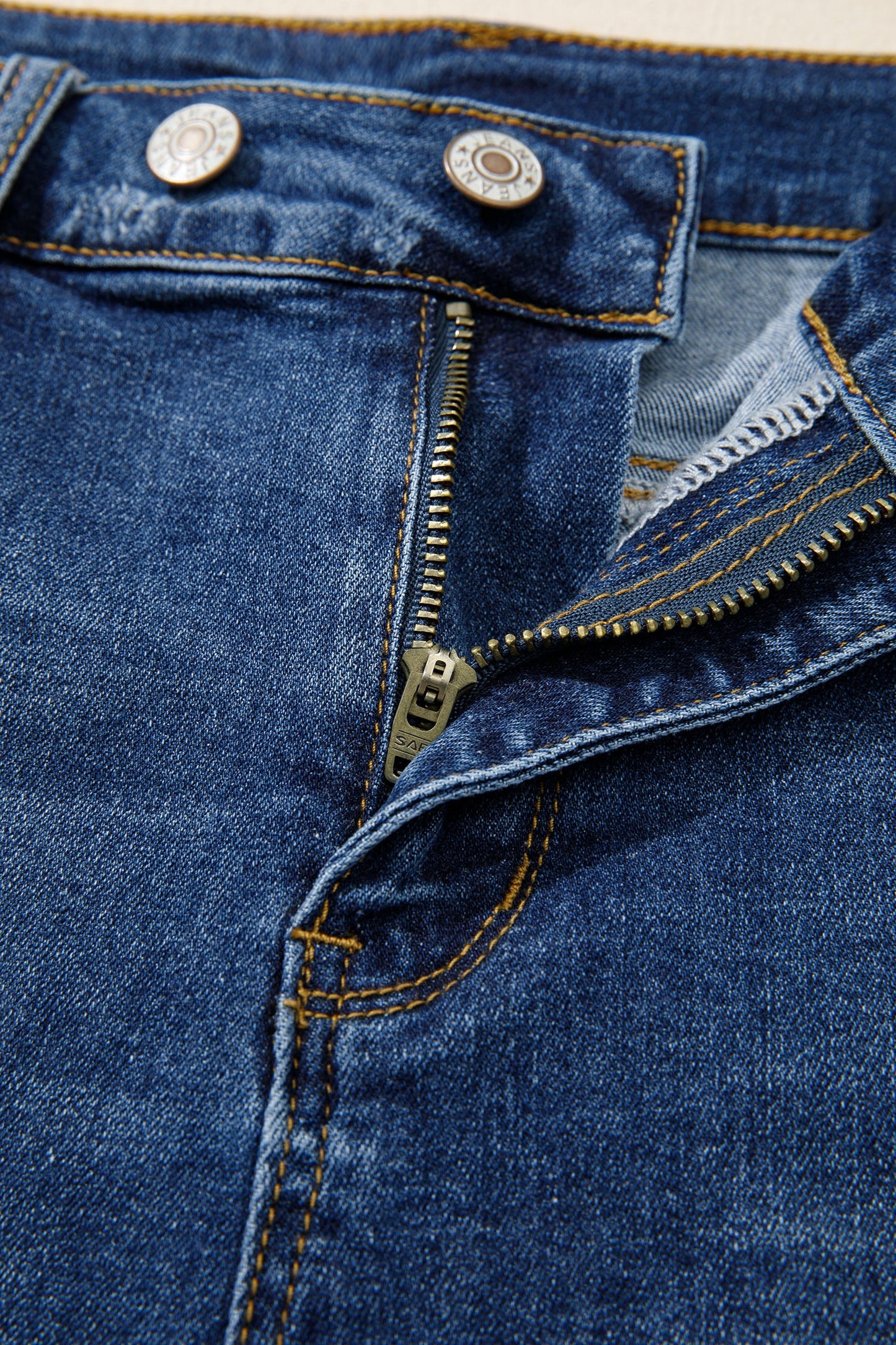 Distressed Whisker Denim Shorts