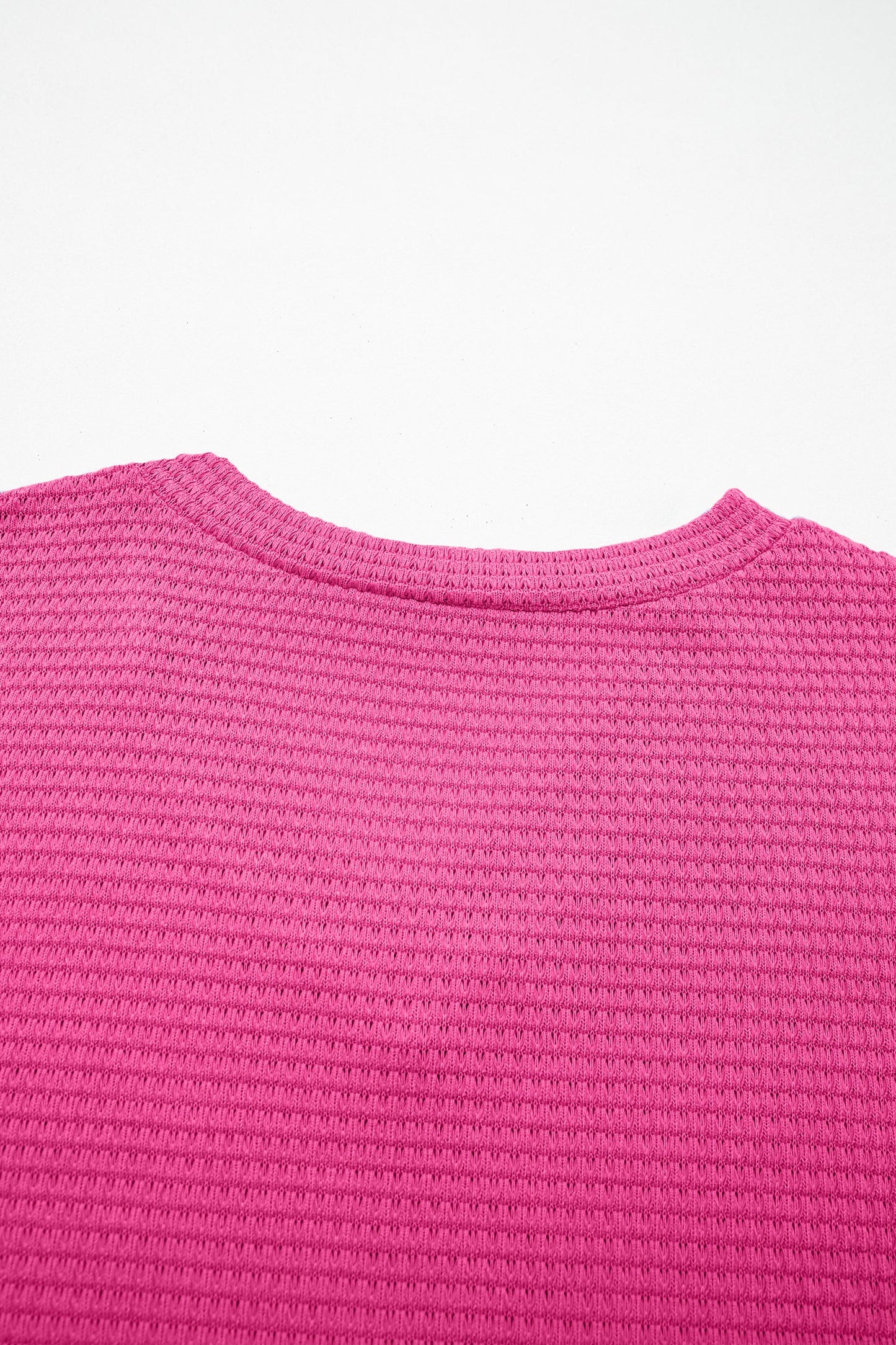 V-Neck Waffle Short Sleeve Top