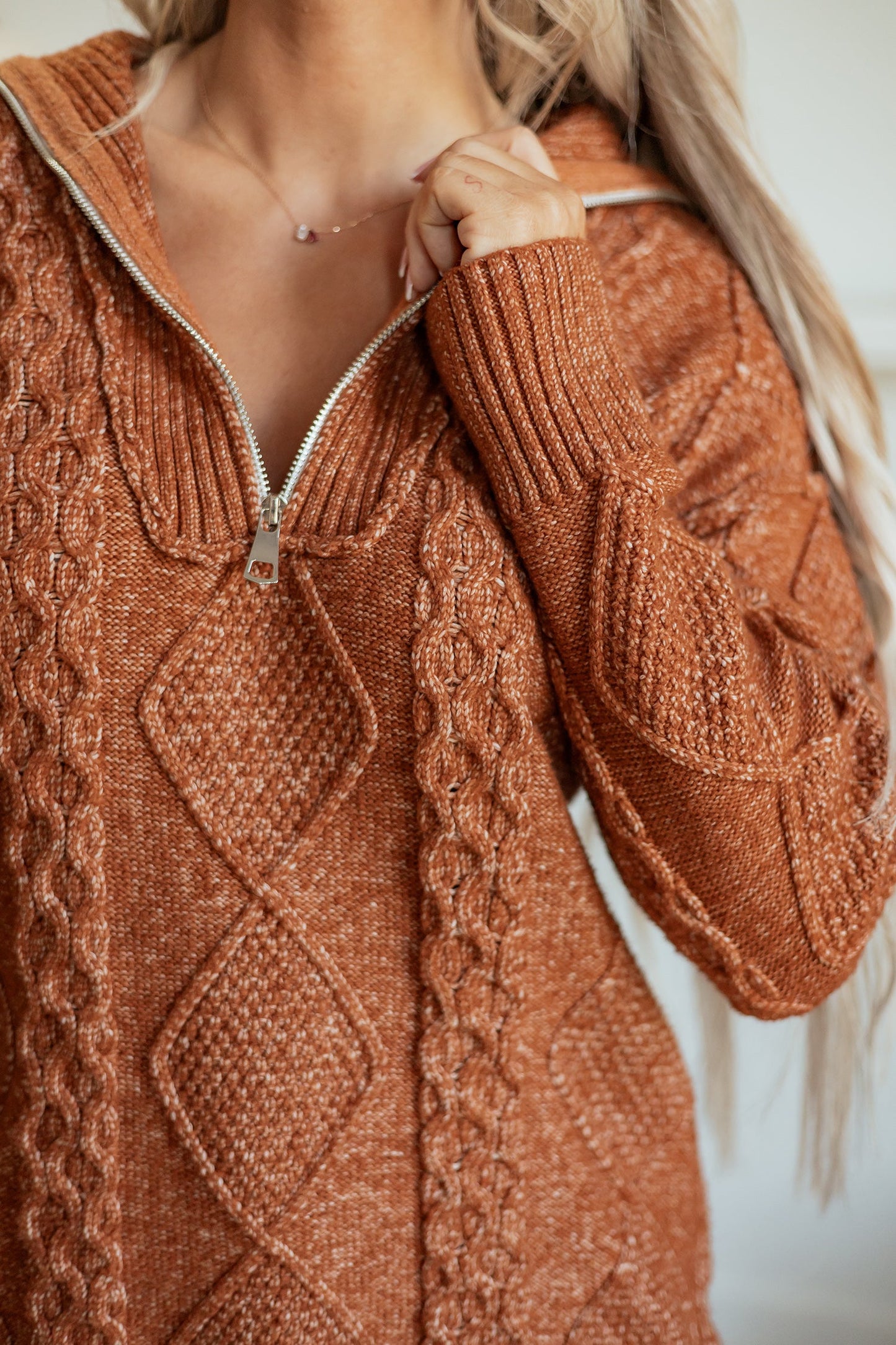 Cable Knit Drop Shoulder Sweater Dress