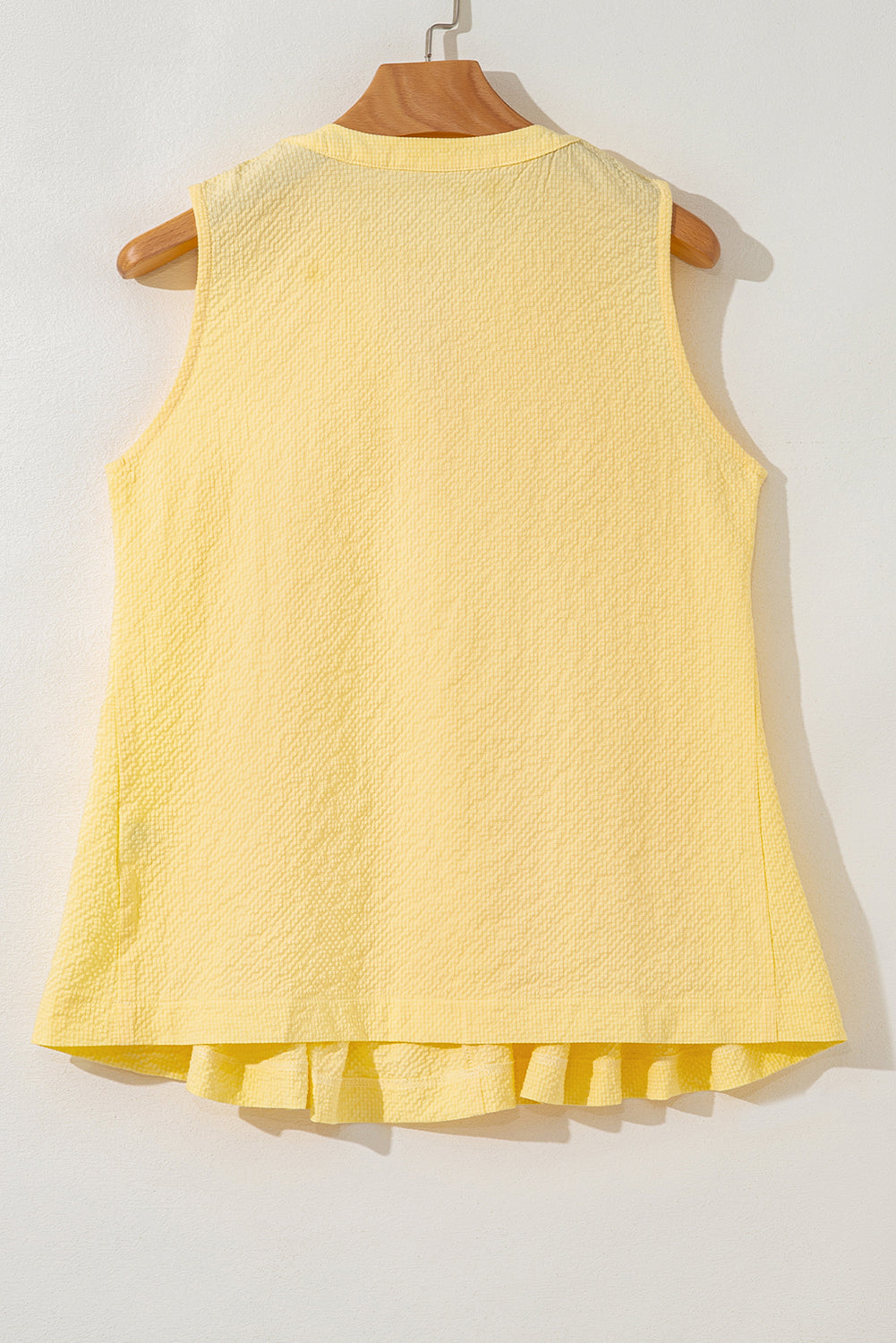 Notched Pleated Tank Top