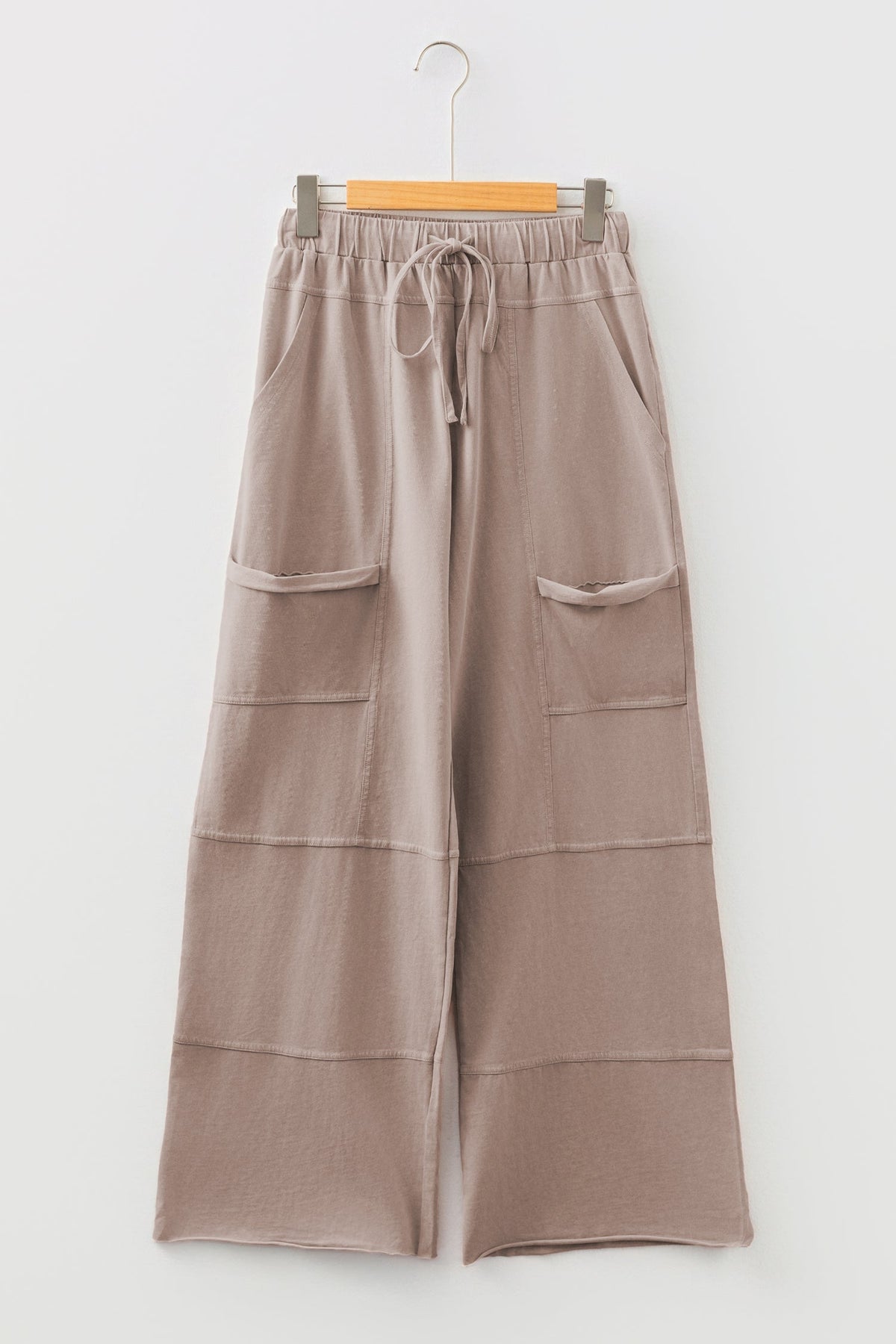 Exposed Seam Wide Leg Cargo Pants