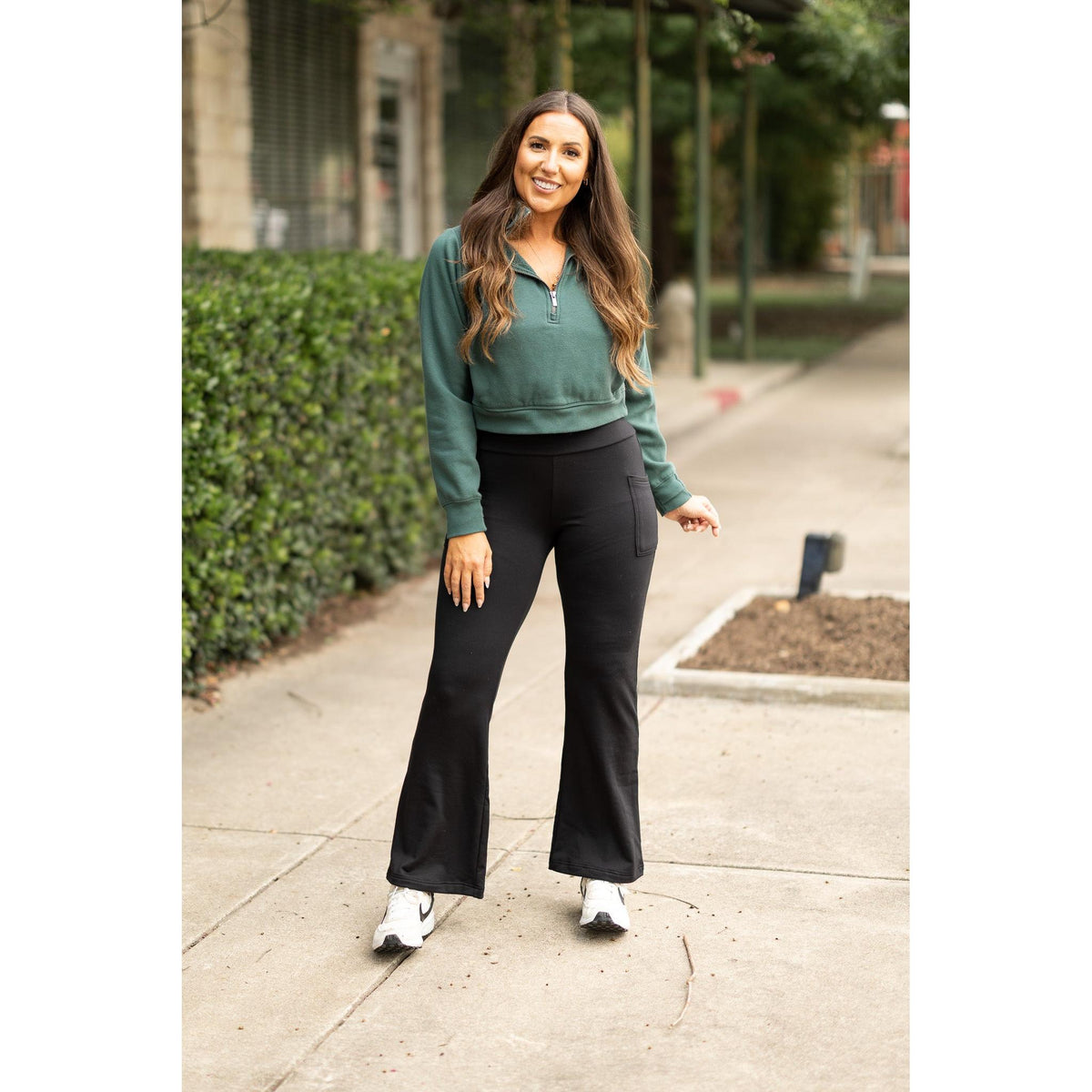 Black Fleece Lined Bootcut Leggings