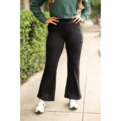 Black Fleece Lined Bootcut Leggings
