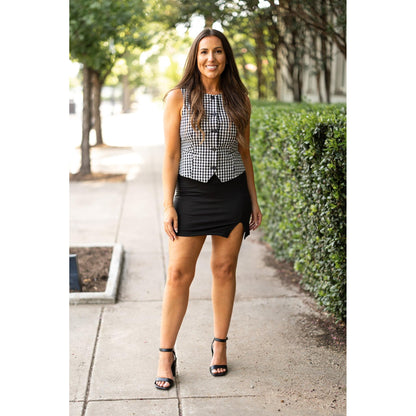 Sculpting Side Slit A-Line Skort
