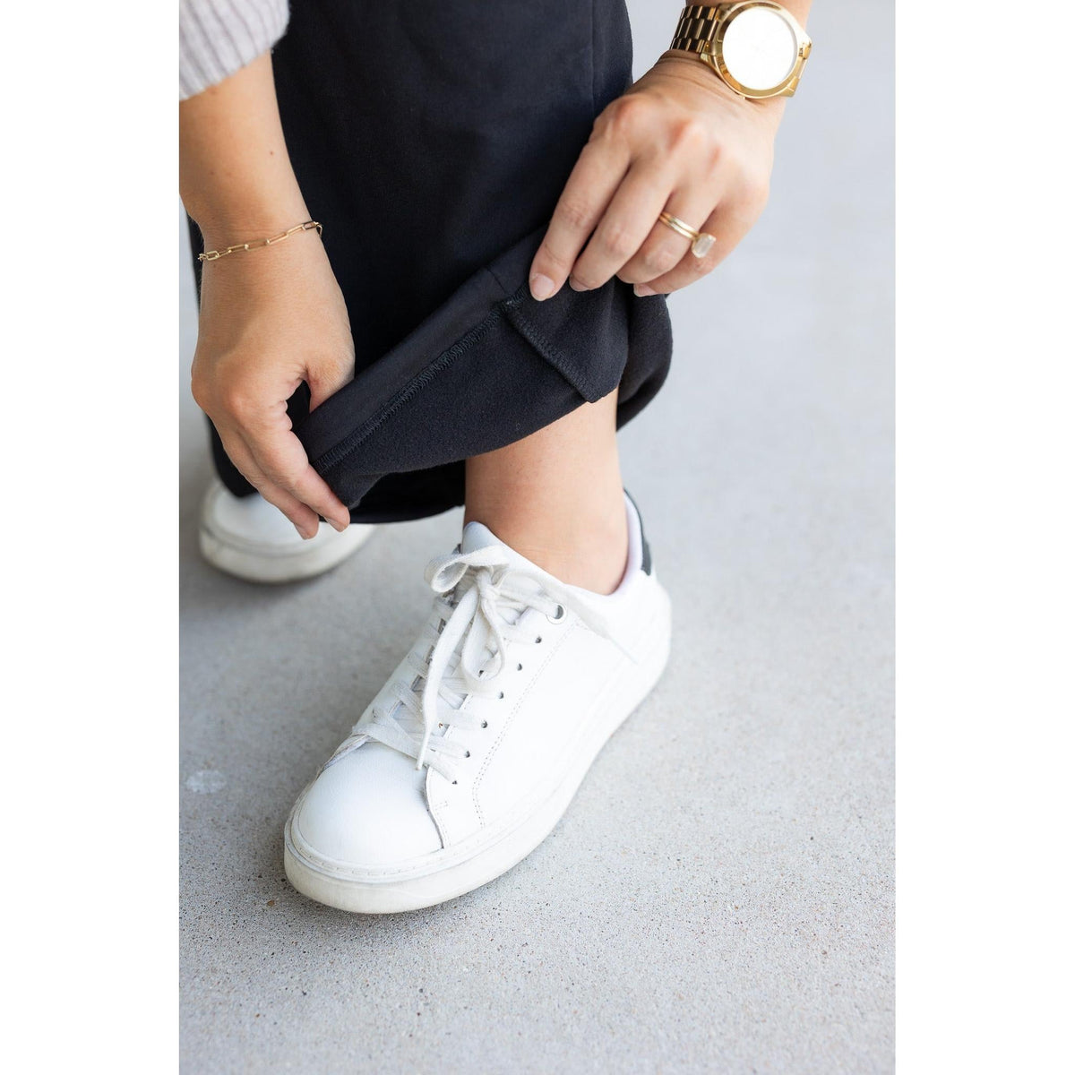 Black Wide Leg Pocket Fleece Lined Pants
