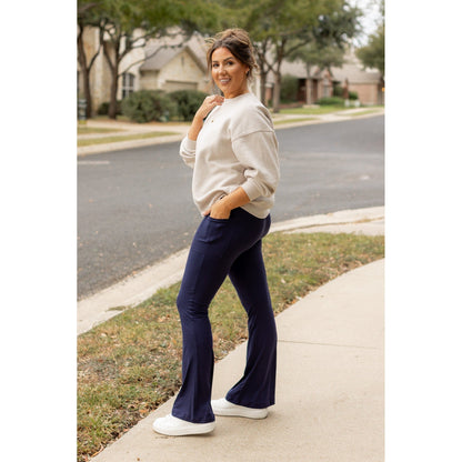 Navy Bootcut Leggings