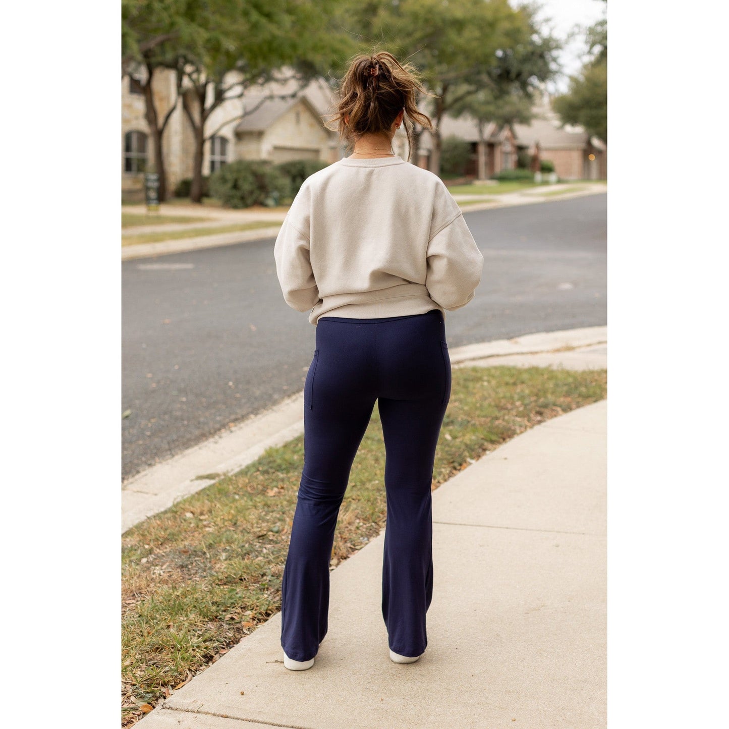 Navy Bootcut Leggings