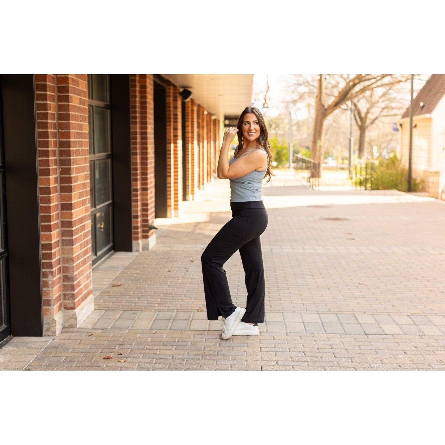 Relaxed Fit Black Legging Pants