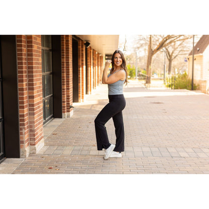 Relaxed Fit Black Legging Pants