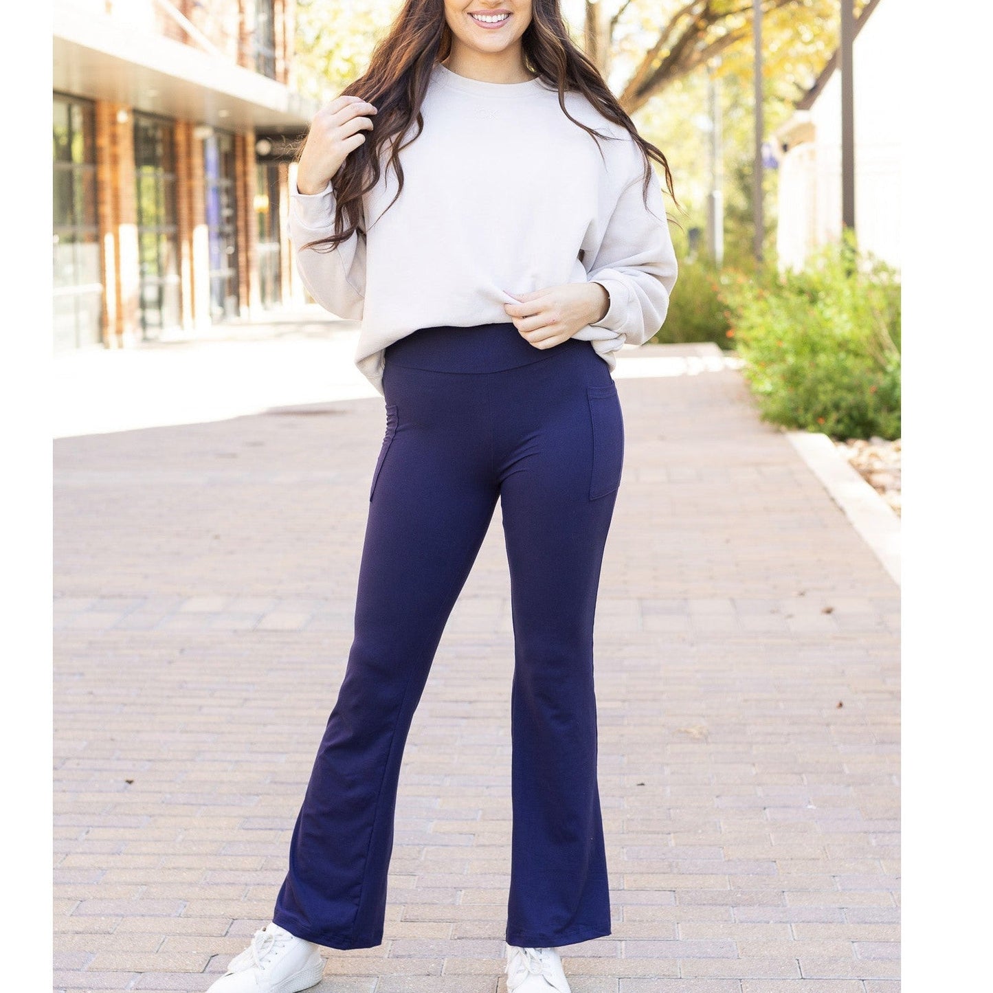 Navy Bootcut Leggings