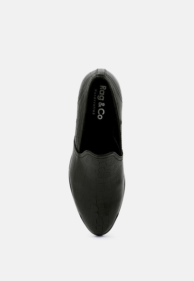 Metal Highlight Leather Loafers