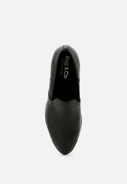 Metal Highlight Leather Loafers